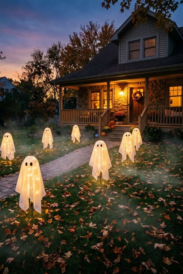 27 Front Yard Halloween Decorations 10 Ghost Lawn Stakes