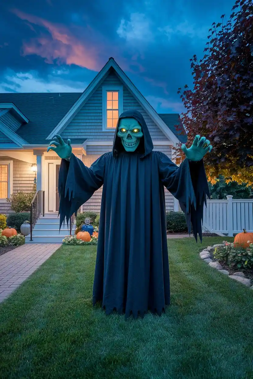 27 Outdoor Halloween Decor Trends to Try in 2026 19 Giant Animatronic Figure