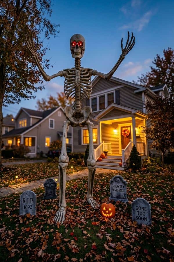 27 Front Yard Halloween Decorations 2 Giant Skeleton Display