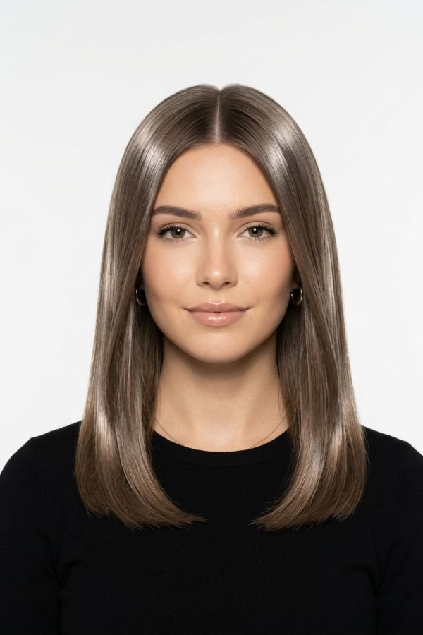 30 Trendy Medium Length Hairstyles You'll Love 27 Glassy Straight Hair