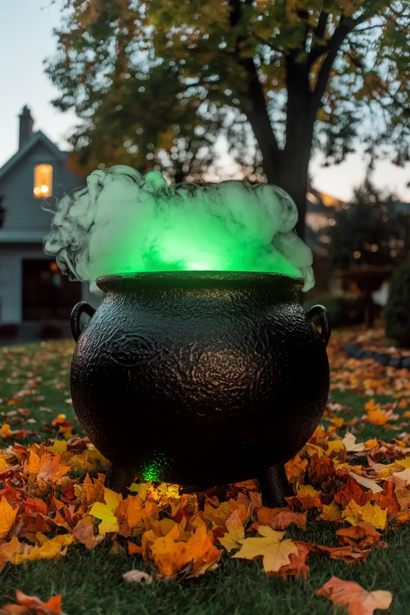 27 Light-Up Halloween Witch Decorations to Make Your Home Spooky 6 Glowing Cauldron Display
