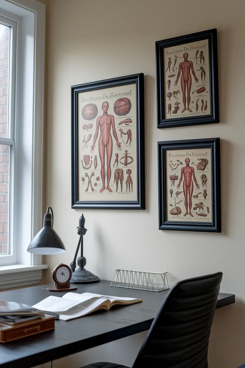 25 Unconventional Halloween Crafts for Adults 15 Gothic Anatomical Print Set
