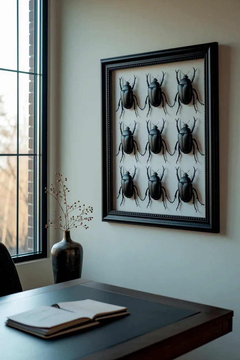 25 Unconventional Halloween Crafts for Adults 19 Gothic Insect Frame