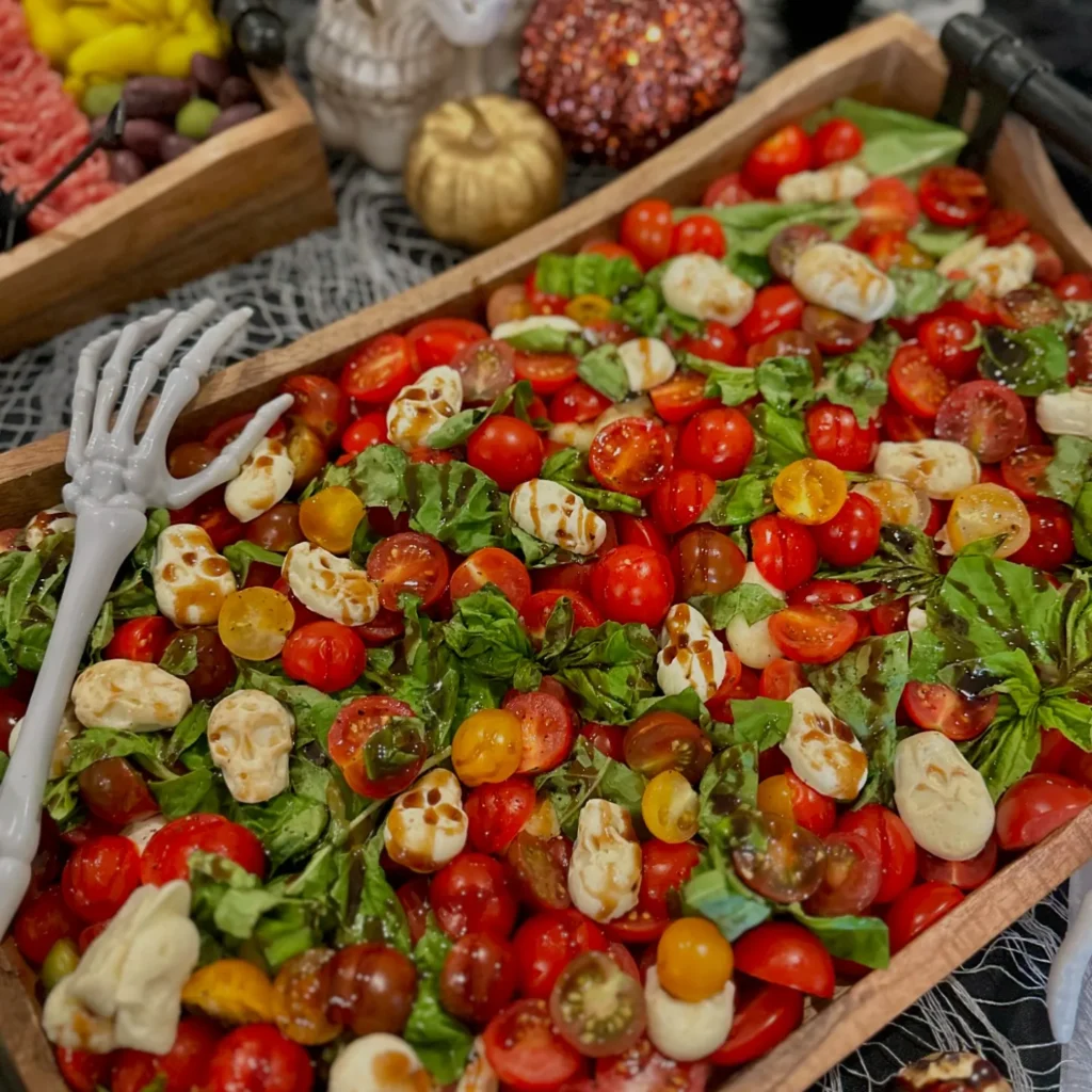 20 Halloween Party Food Ideas for a Spooky and Delicious Celebration 19 Halloween Caprese Salad