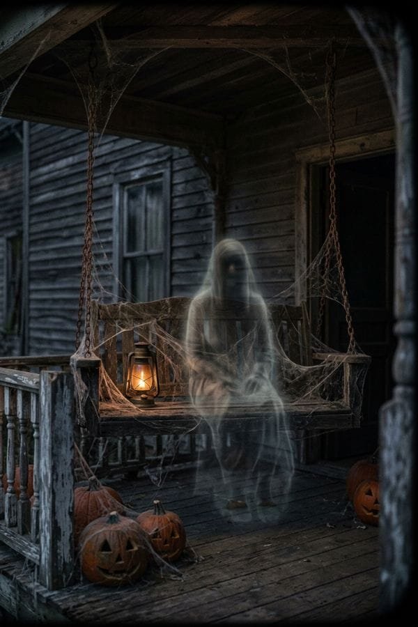 27 Front Yard Halloween Decorations 27 Haunted Porch Swing