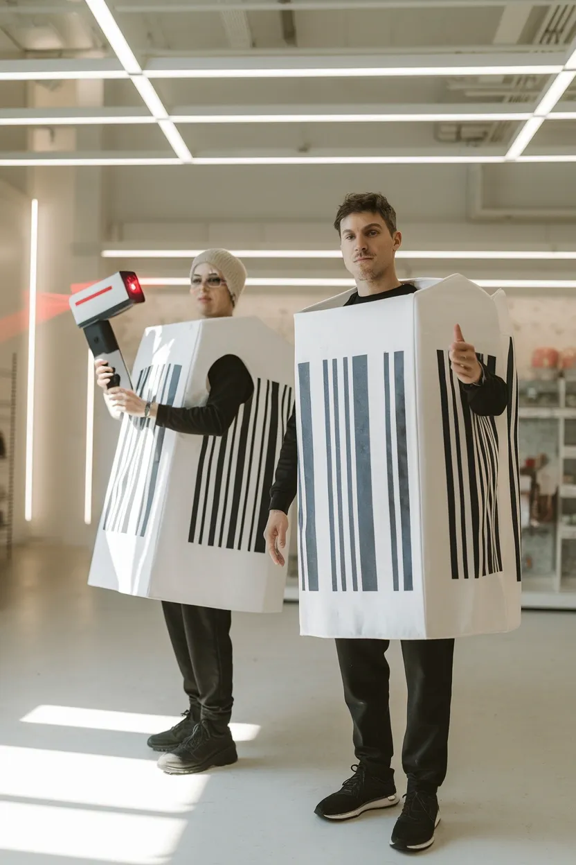 25 Unique Couple Halloween Costume Ideas 25 Human Barcode Scan