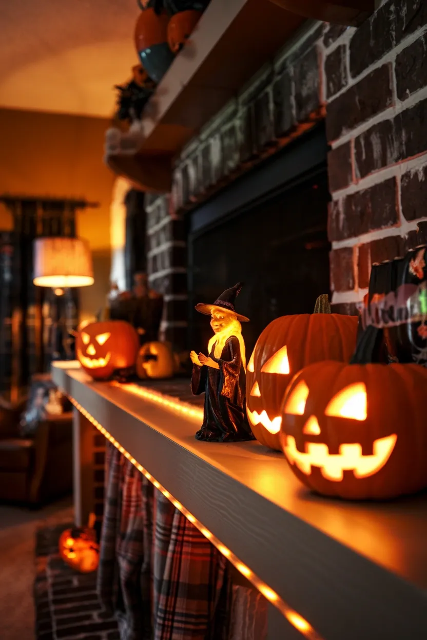 27 Light-Up Halloween Witch Decorations to Make Your Home Spooky 25 Indoor Mantle Witch Glow