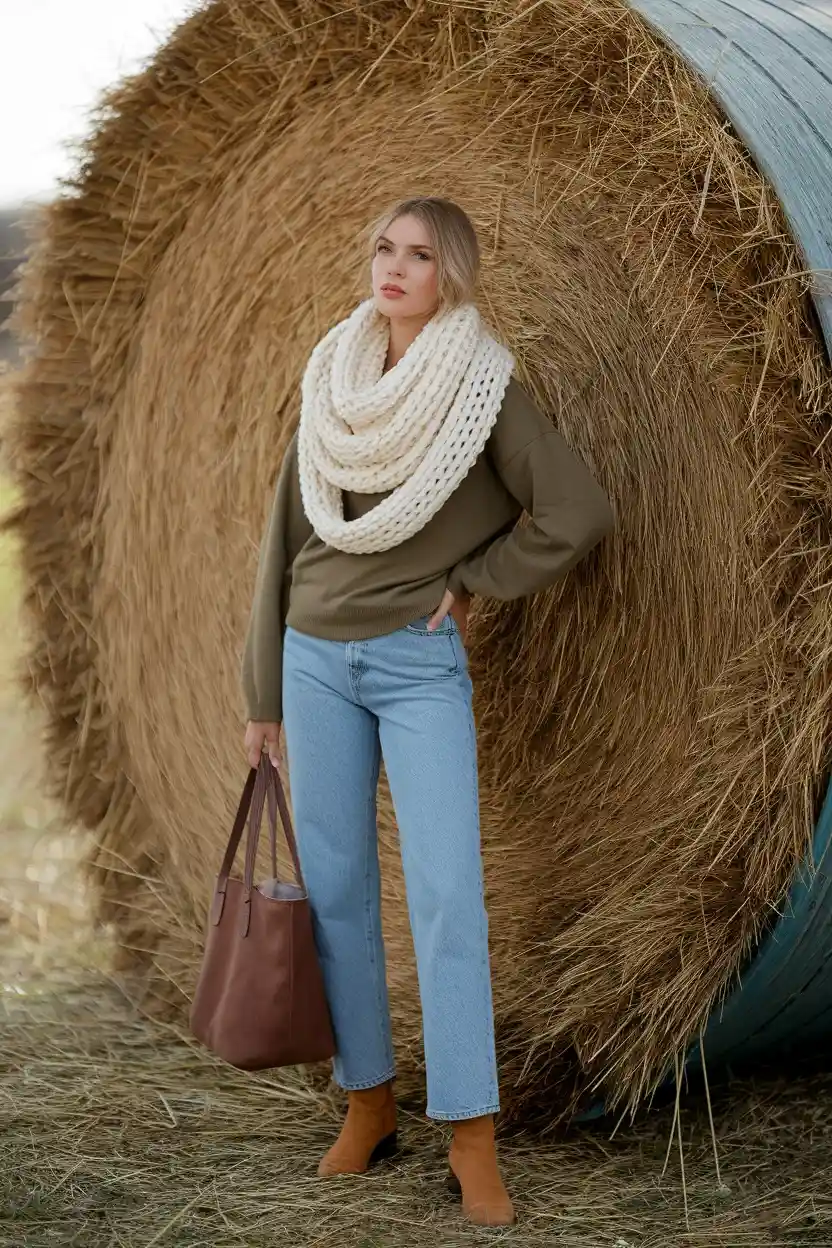 25 Pumpkin Patch Outfit Ideas 8 Infinity Scarf Cozy Wrap