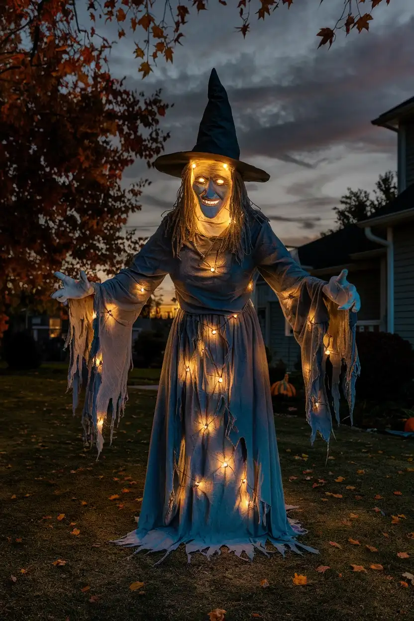 27 Light-Up Halloween Witch Decorations to Make Your Home Spooky 9 Life Size Light Up Witch