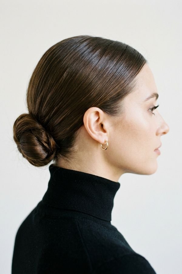 30 Trendy Medium Length Hairstyles You'll Love 24 Low Bun Medium Hair