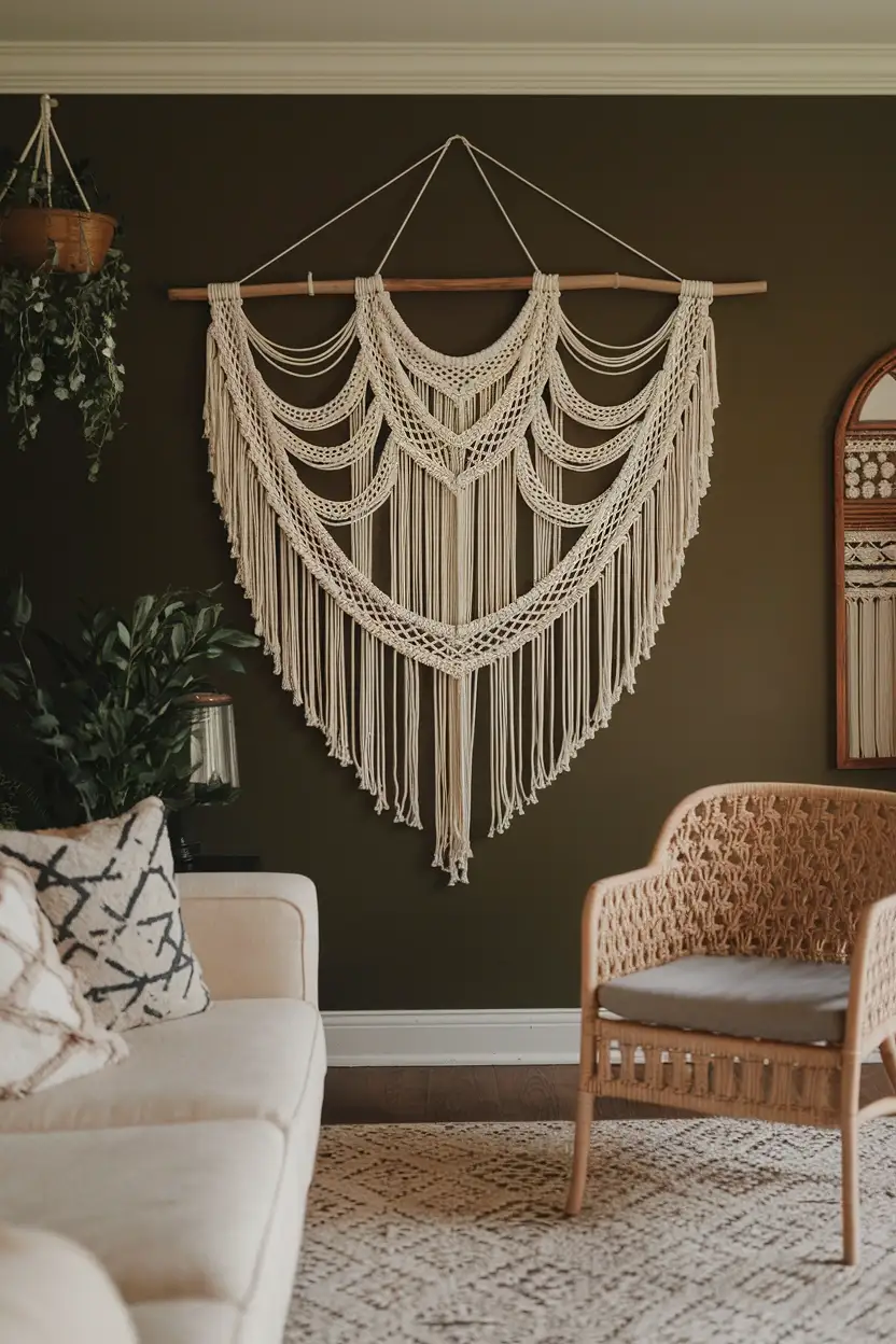 41 Halloween Crafts for Adults 7 Macrame Spiderweb Hanging