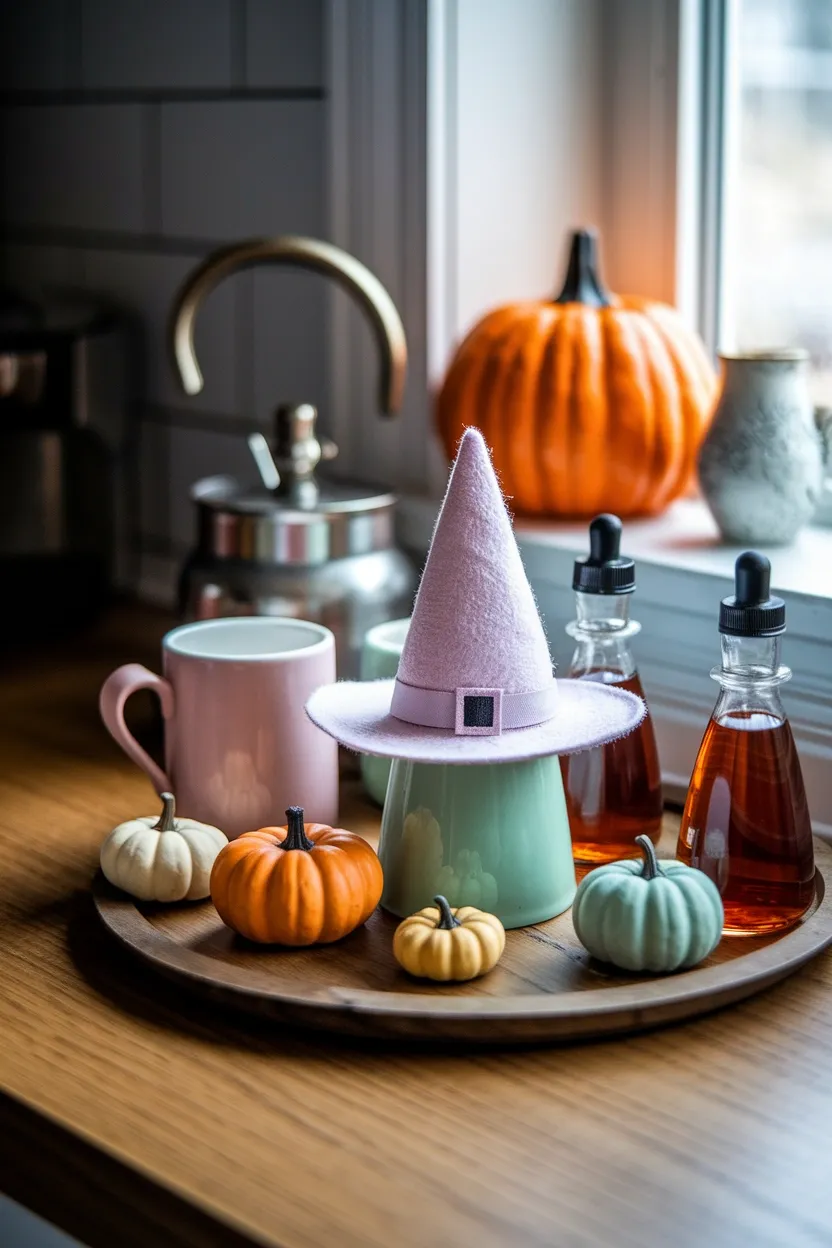 27 Whimsical Halloween Decor Ideas for a Fun Spooky Season 25 Magical Coffee Bar Corner