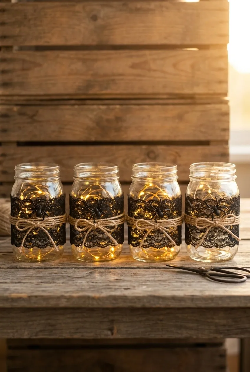 25 Spooky Season Halloween Crafts 5 Mason Jar Lanterns