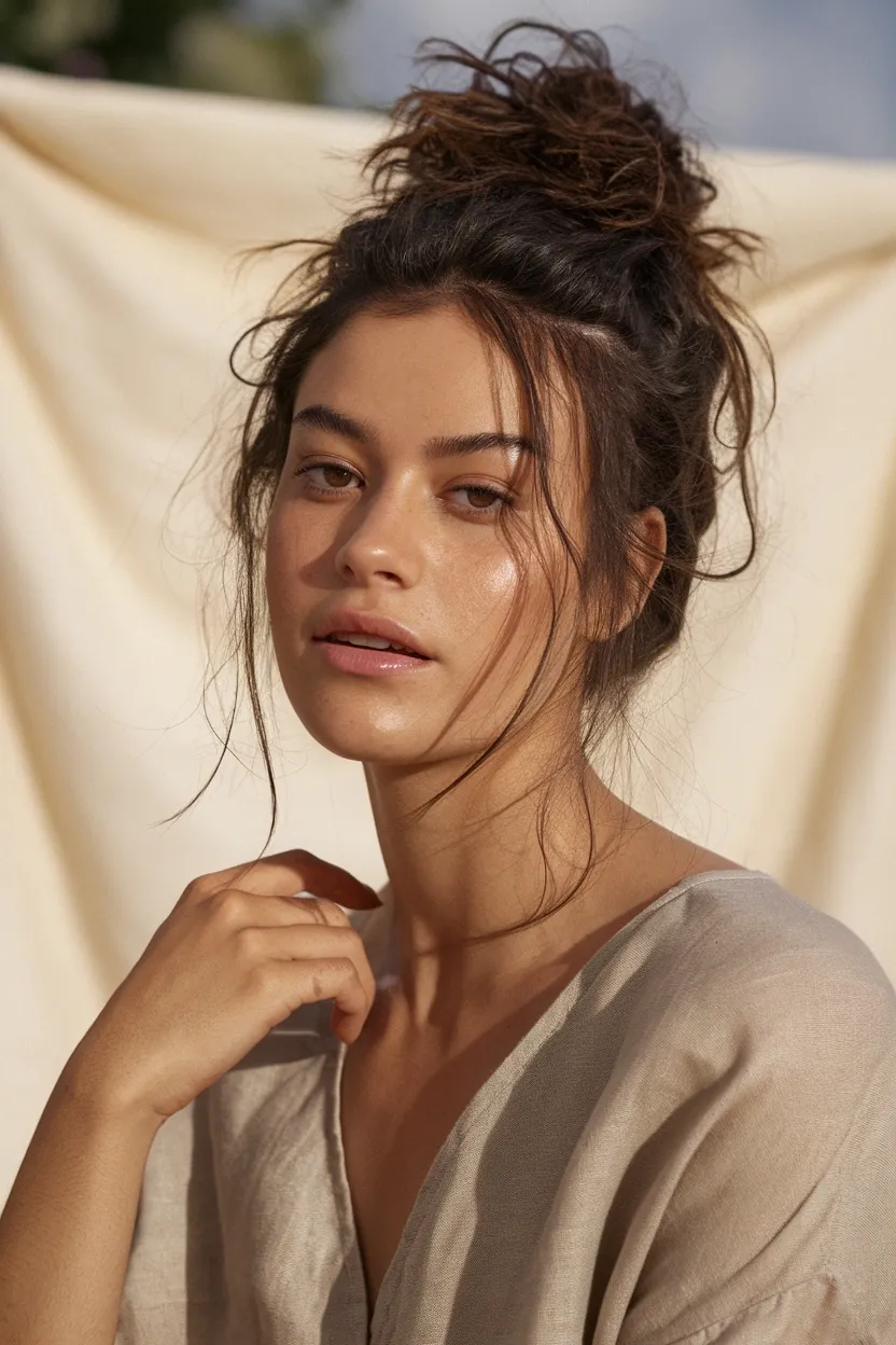 32 Gorgeous Hairstyles for Women Over 60 to Try 27 Messy Chic Bun