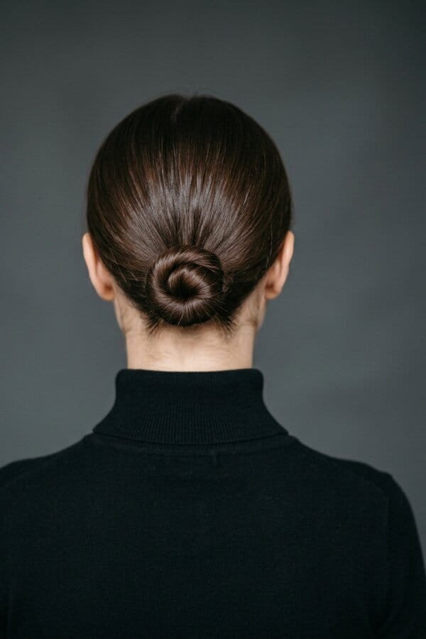 25 Trendy Shoulder Length Hairstyles to Try 22 Micro Bun Updo