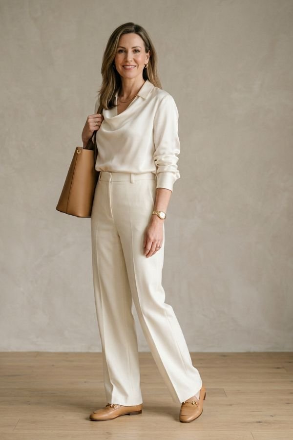 25 Stylish Outfits for Women Over 40 8 Midi Skirt Outfit