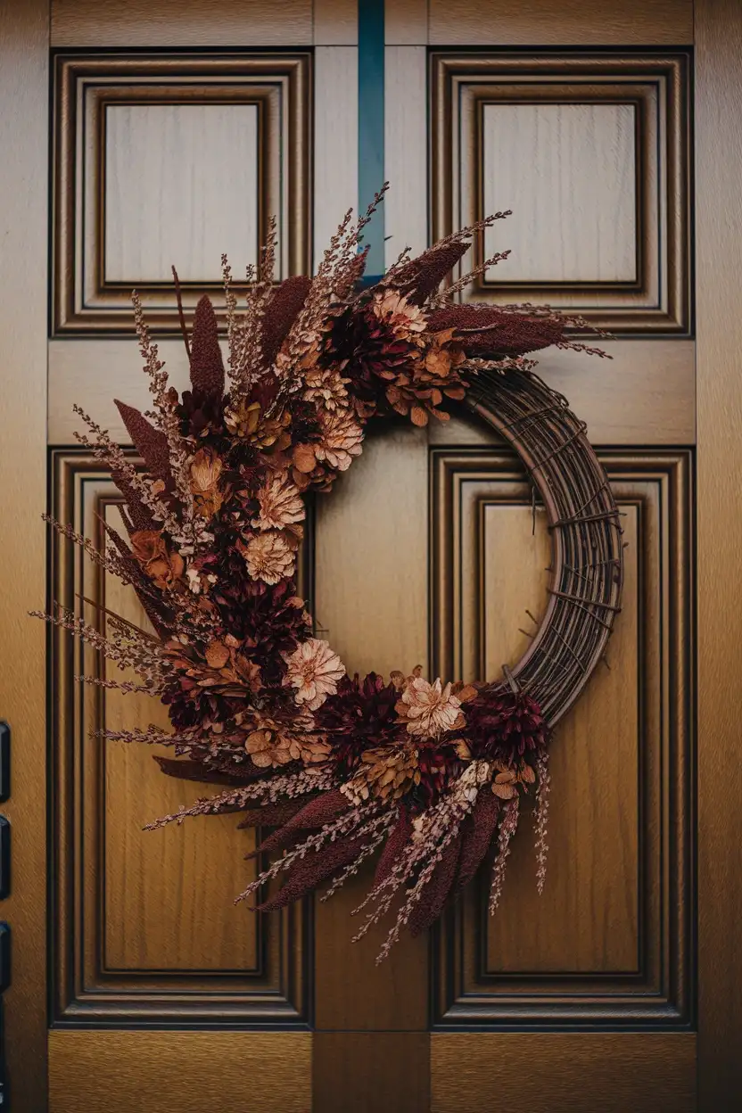 41 Halloween Crafts for Adults 13 Moody Dried Floral Wreath