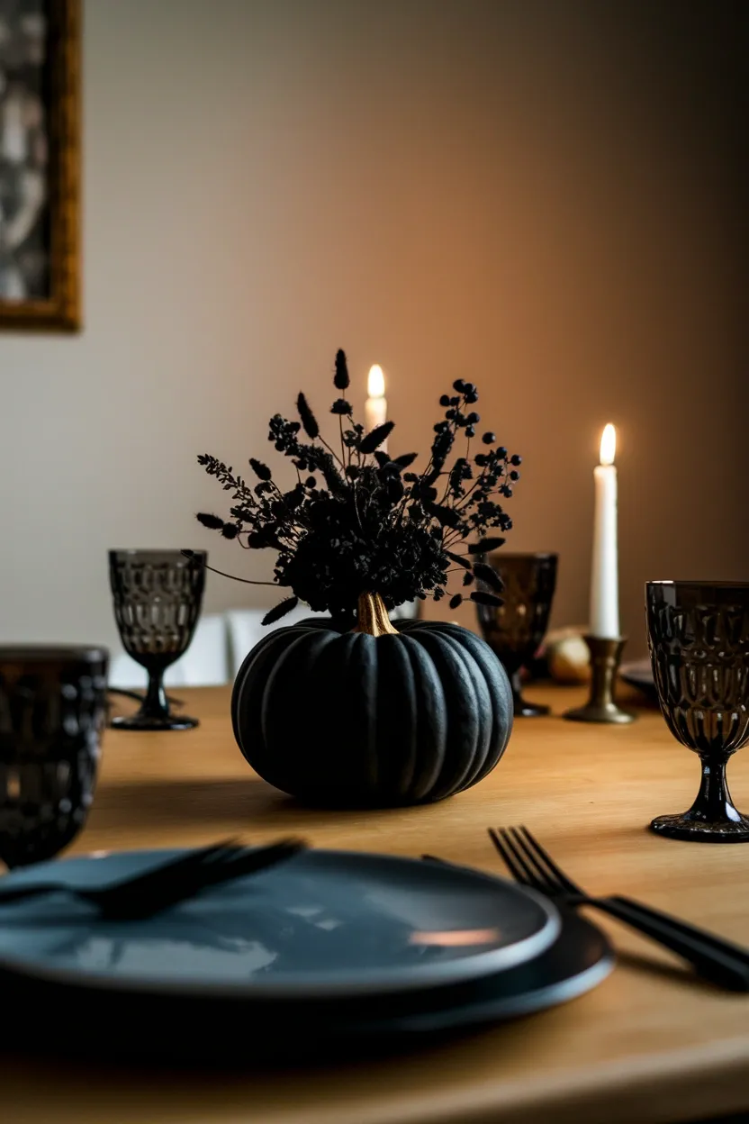 25 Unconventional Halloween Crafts for Adults 14 Moody Floral Pumpkin