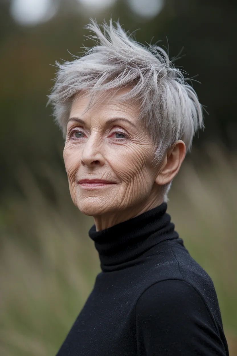 50 Gorgeous Hairstyles for Women Over 60 7 Natural Grey Crop