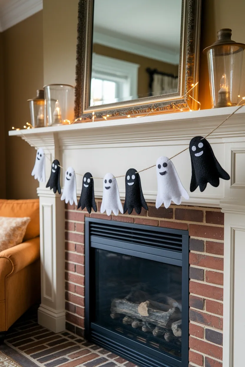 30 DIY Halloween Crafts That Pack More Punch Than Dracula’s Espresso 12 No Sew Ghost Banner