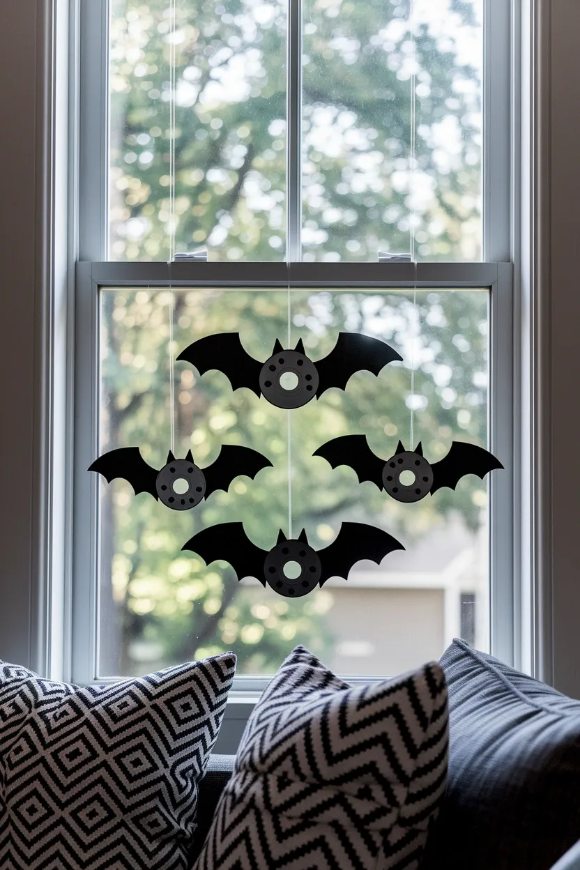 27 DIY Halloween Decorations You Can Make With Things You Already Own 14 Old CD Bat Ornaments