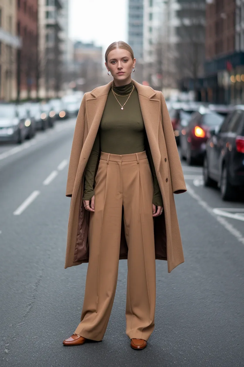 29 Stylish Fall Outfit Ideas for 2026 26 Olive And Camel Palette