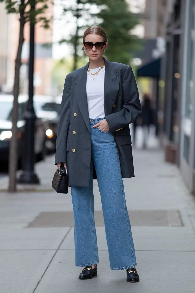 29 Stylish Fall Outfit Ideas for 2026 5 Oversized Double Breasted Blazer