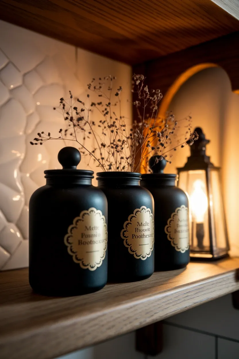 41 Halloween Crafts for Adults 25 Painted Apothecary Jar Set