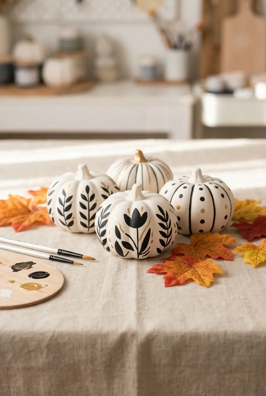 25 Spooky Season Halloween Crafts 4 Painted Ceramic Pumpkins