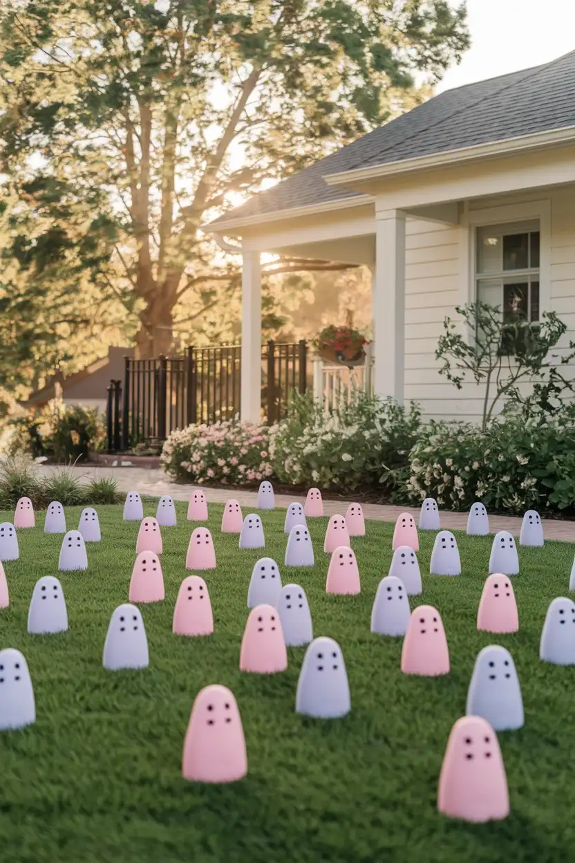 27 Outdoor Halloween Decor Trends to Try in 2026 9 Pastel Ghost Yard