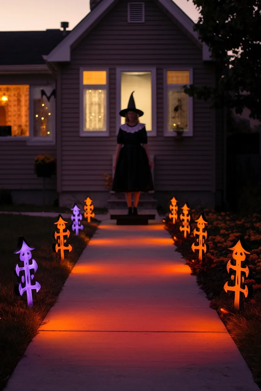 27 Light-Up Halloween Witch Decorations to Make Your Home Spooky 18 Pathway Glowing Witches