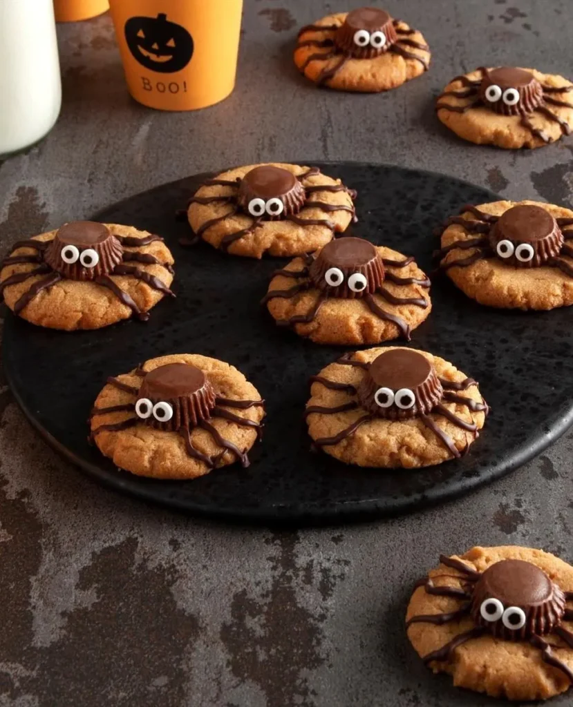 45 Halloween Potluck Recipes Everyone Will Want to Try 17 Peanut Butter Chocolate Spider Cookies
