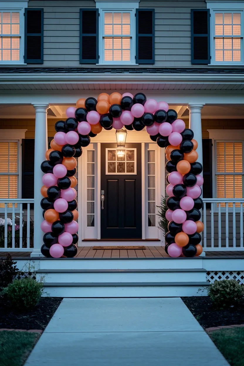 27 Whimsical Halloween Decor Ideas for a Fun Spooky Season 19 Pink Halloween Balloon Arch