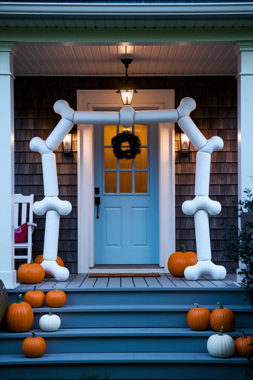 23 Cheap Dollar Store Halloween Decorations 2 Pool Noodle Bone Arch