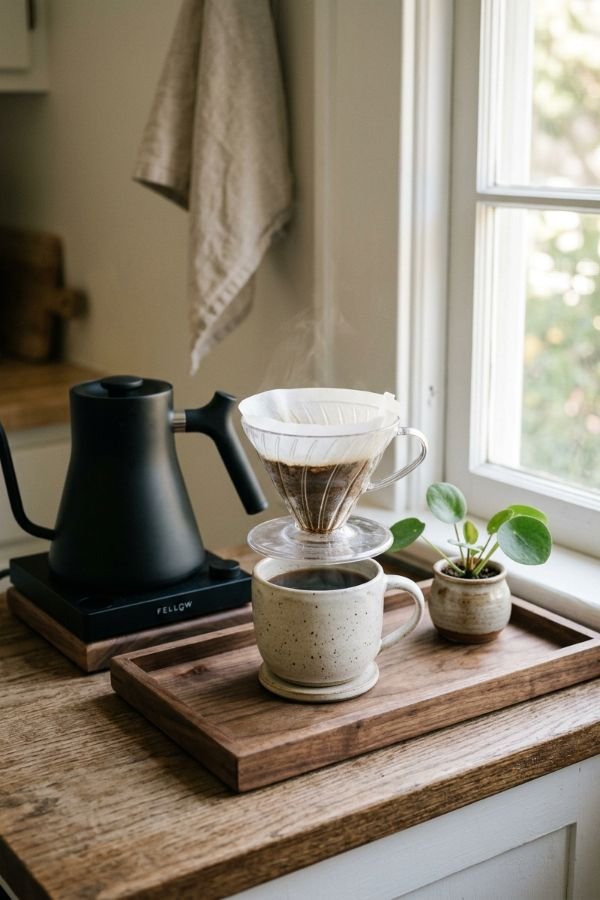 25 Genius DIY Coffee Bar Ideas for Your Home 12 Pour Over Coffee Corner