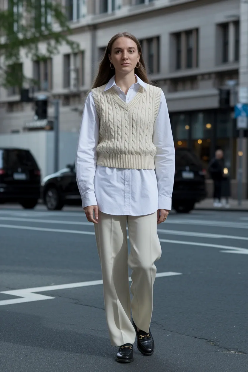 27 Stylish and Trendy Fall Outfit Ideas for 2026 18 Preppy Loafer Sweater Set