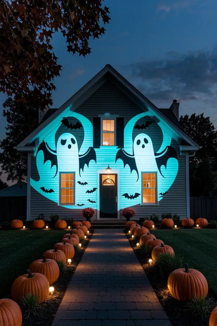 27 Outdoor Halloween Decor Trends to Try in 2026 6 Projector Wall Mapping