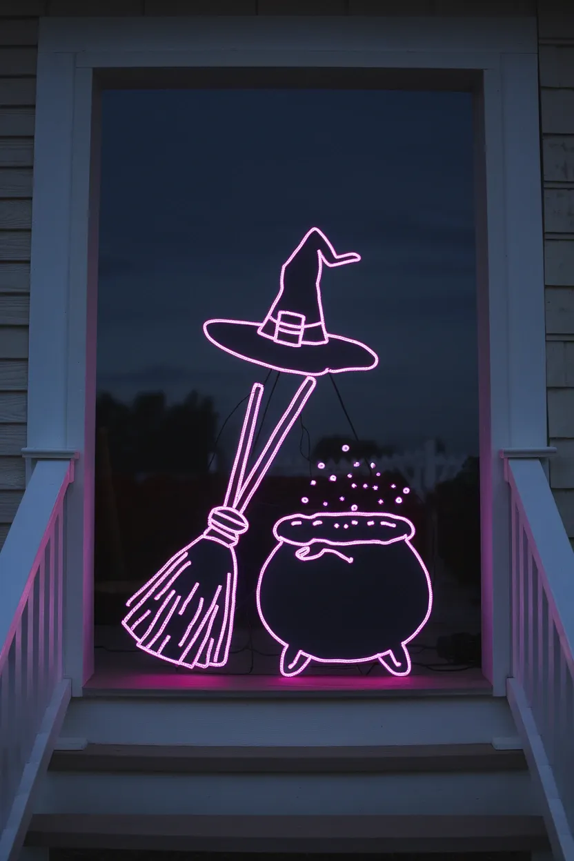 27 Light-Up Halloween Witch Decorations to Make Your Home Spooky 11 Purple Lighted Witch Set