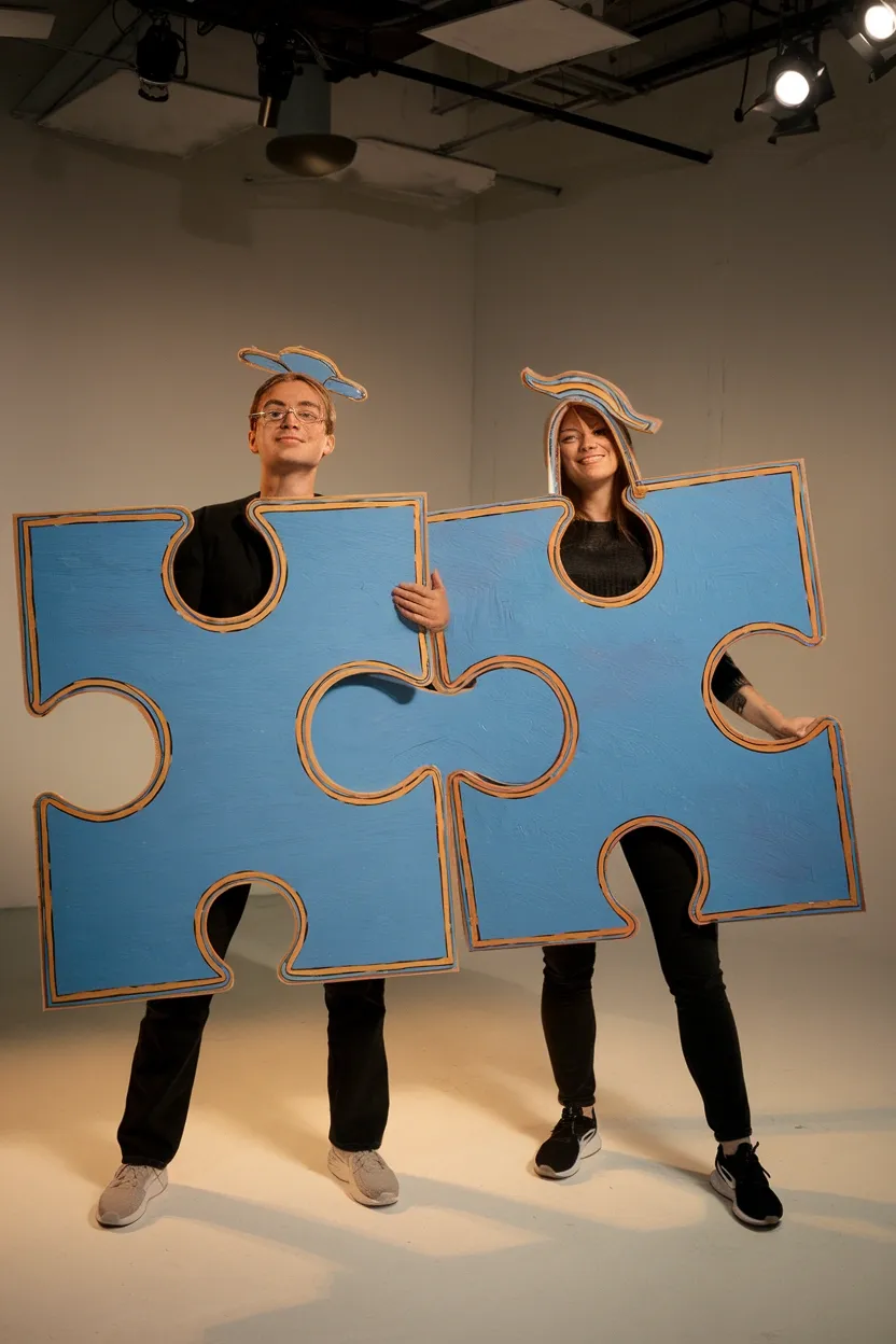 25 Unique Couple Halloween Costume Ideas 16 Puzzle Piece Duo