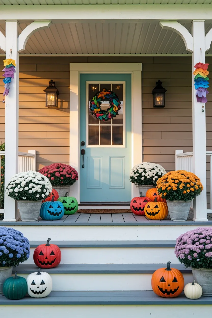 27 Outdoor Halloween Decor Trends to Try in 2026 10 Retro Rainbow Halloween