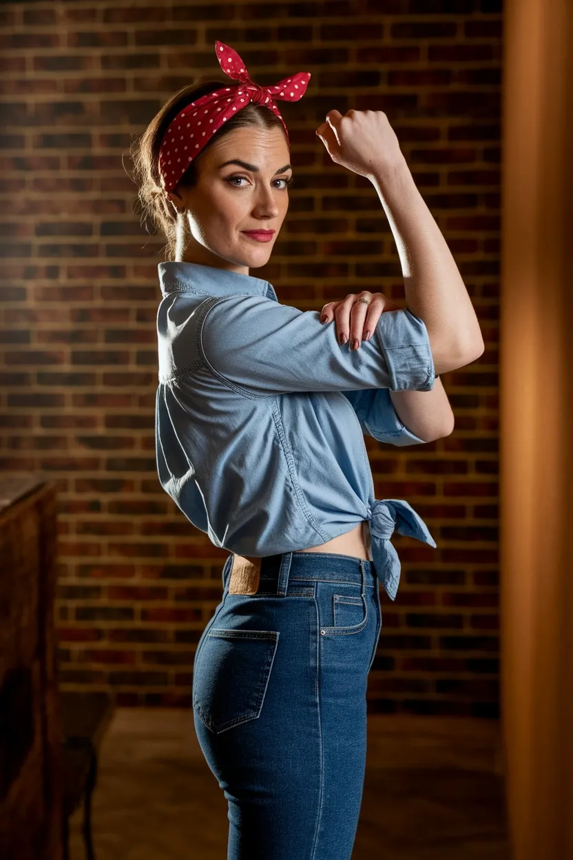 27 Work Appropriate Halloween Costume Ideas for the Office 2 Rosie The Riveter Look