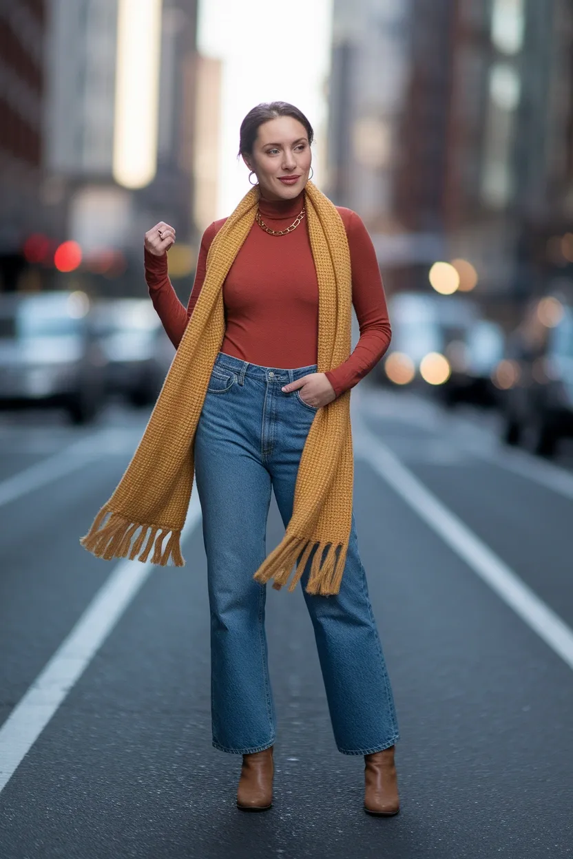 25 Fall Outfits 2026 for a Chic and Cozy Autumn Look 13 Rust Butter Yellow Accent