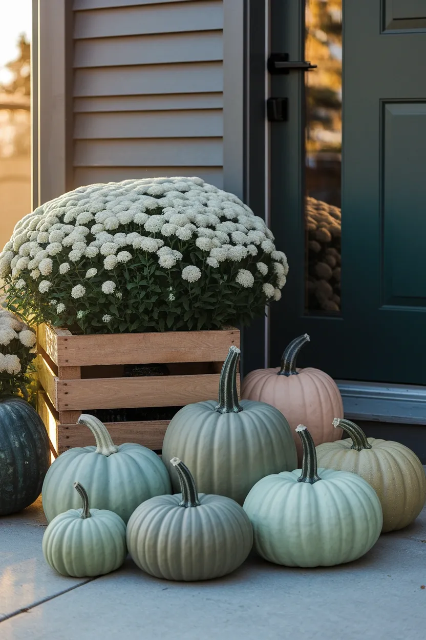 27 Outdoor Halloween Decor Trends to Try in 2026 4 Sage Green Pumpkin Patch