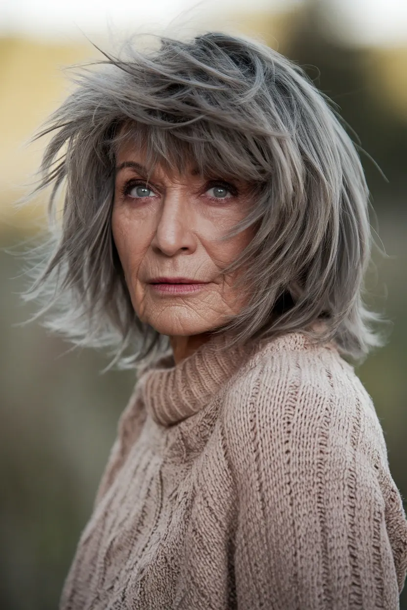 50 Gorgeous Hairstyles for Women Over 60 23 Salt And Pepper Shag