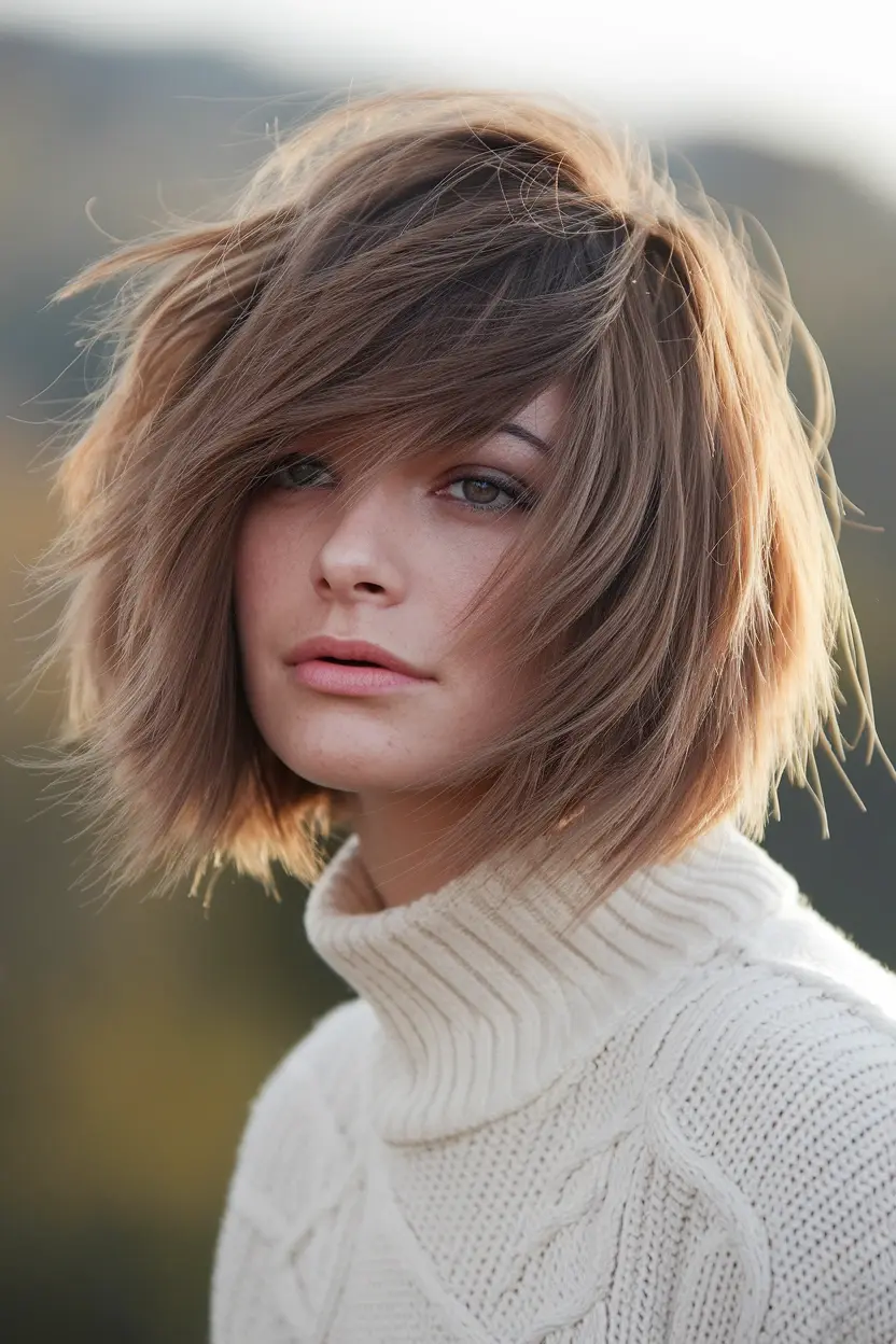 24 Flattering Fall Haircuts for Chubby Faces in 2026 14 Shag For Full Cheeks