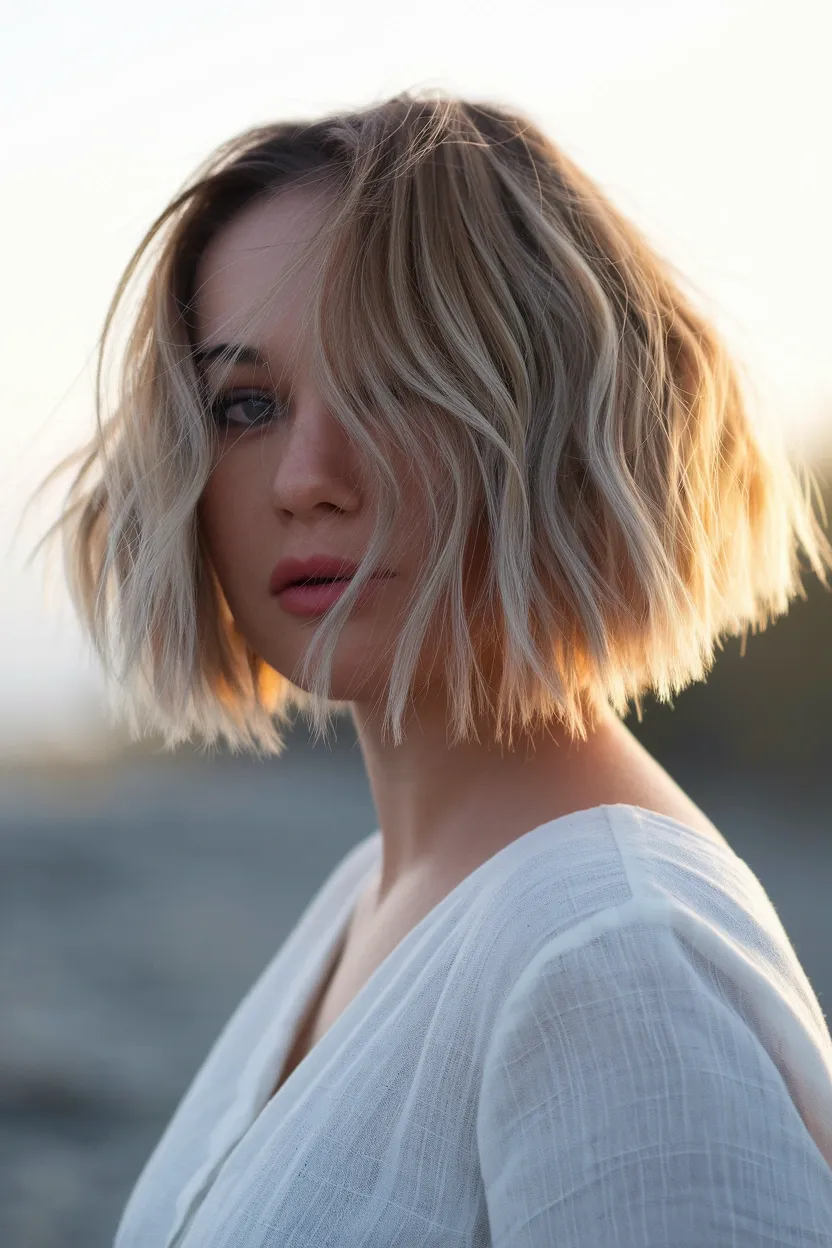 28 Short Haircuts for Women With Round Chubby Faces 26 Short Wavy Bob