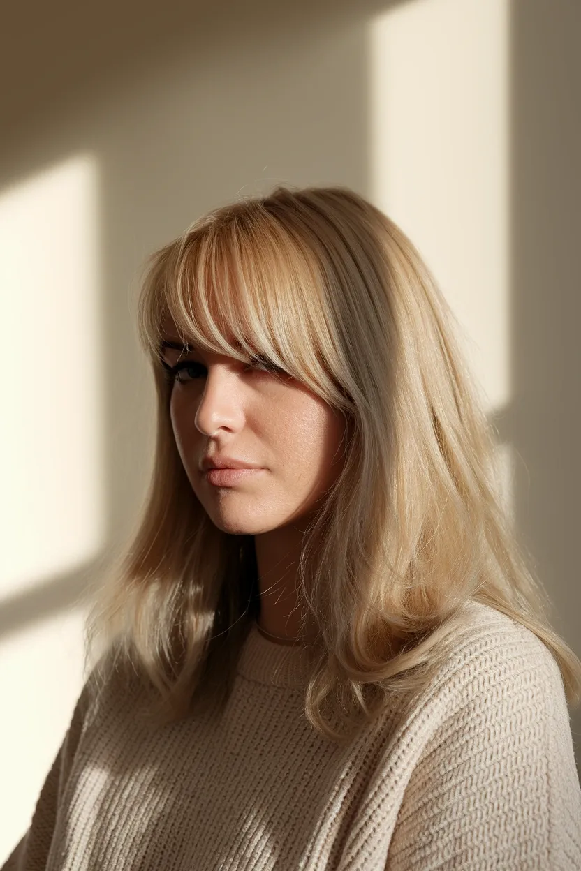 24 Best Haircuts for Women With Round Faces to Try 8 Side Swept Bangs