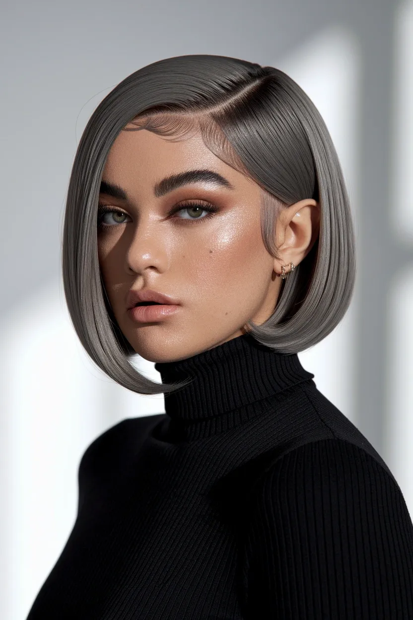 28 Short Haircuts for Women With Round Chubby Faces 23 Sleek Short Bob