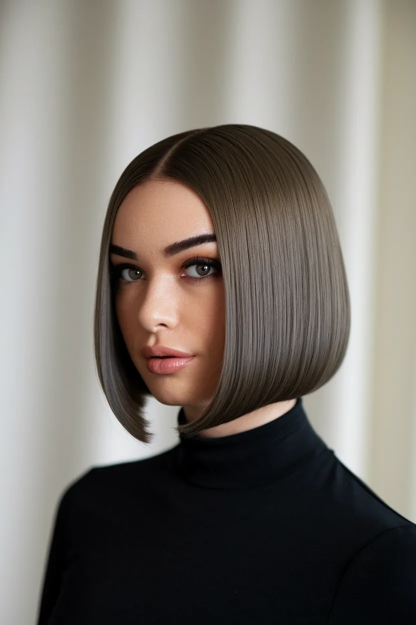 24 Best Haircuts for Women With Round Faces to Try 15 Sleek Straight Bob