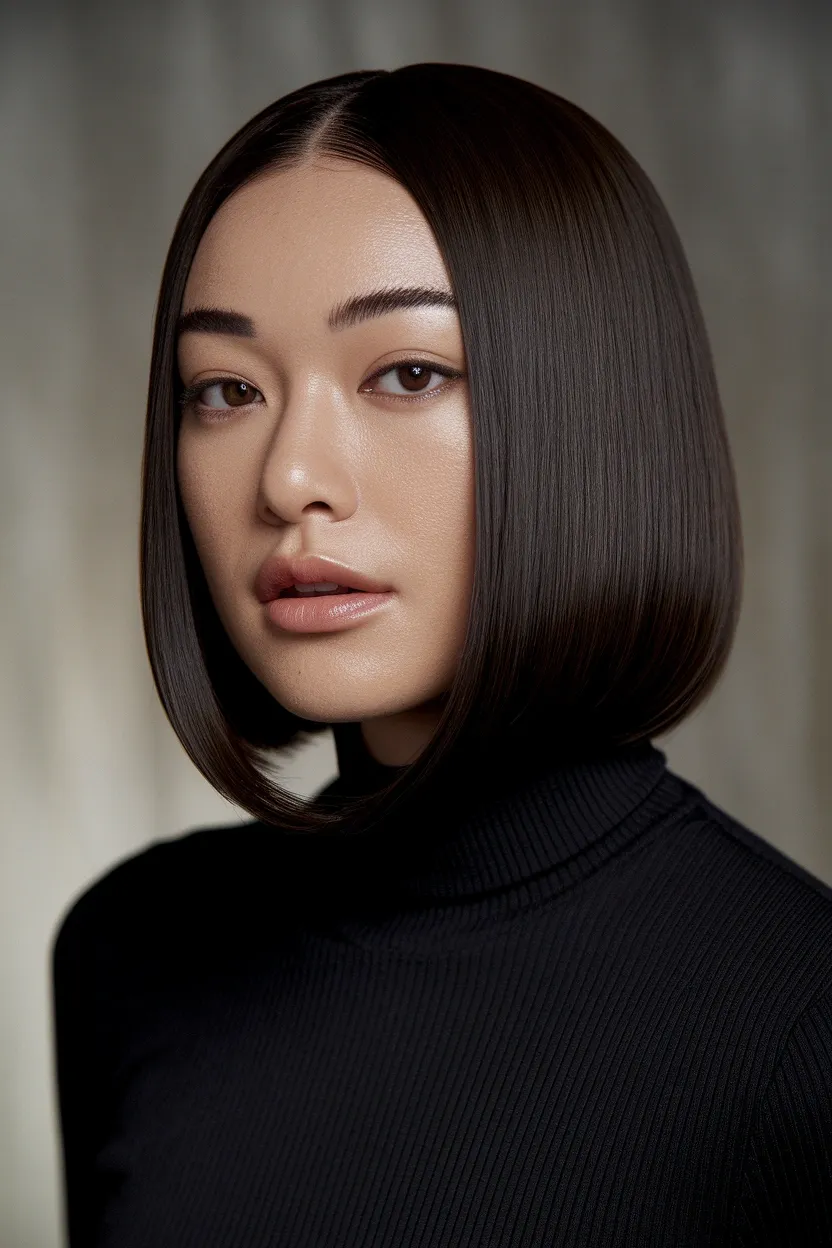 24 Flattering Fall Haircuts for Chubby Faces in 2026 6 Slimming Angled Lob